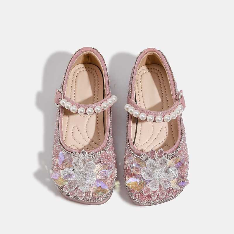 Kids’ Shoes Children's Crystal Shoes New Spring And Autumn Girls' Single Shoes Stylish Soft Bottom Baby Leather Shoes Female Elsa Princess Shoes_voghion.com