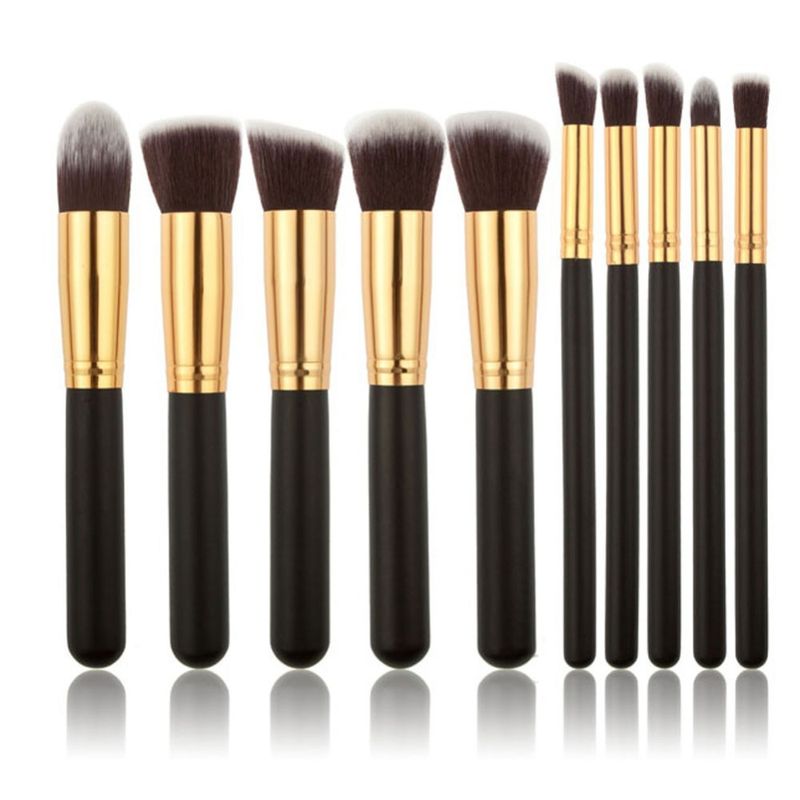Makeup Brushes & Tools 10 Pieces Wooden Handle Nylon Fiber Hair Makeup Brush Set Eye Shadow Brush Beauty Tool Foundation Brush Eyelash Brush_voghion.com