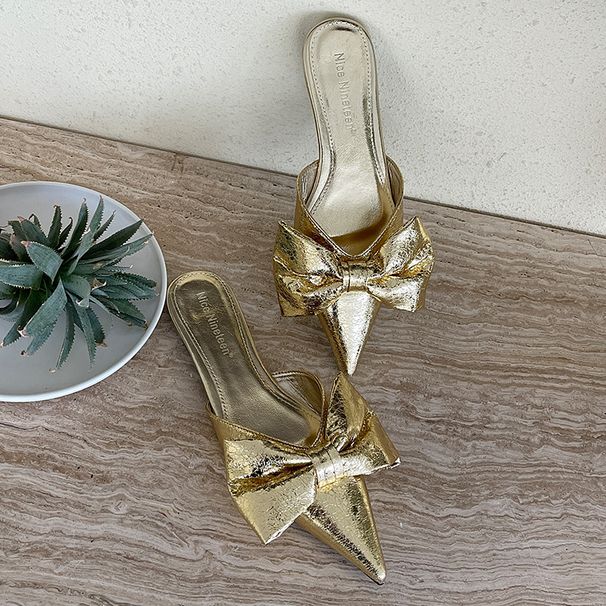 Kvinnors Flat Beach 2024 Mode Butterfly Knot Damlägenheter med skor Tofflor Mules_voghion.com