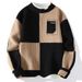 Männerkleeder Neie Stil Pullover Männer laangärmlech Ronn Hals Faarfpassend Jugend Männer locker Casual Strickpullover Mark_voghion.com