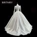 ChicShe ChicShe Vintage High-End Heavy Craft Abito a maniche lunghe in raso 2025 Nuovo elegante abito da sposa con gonna a sbuffo_voghion.com