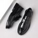 New Made Of Genuine And Cowhide, Men's British Style With Pointed Toe Loafers, Black Business Formal Casual Wedding_voghion.com
