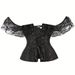 Women's Intimates Fishbone Corset Lace One Shoulder Palace Retro Body Shaping Top Tight Abdomen Bone Clothes_voghion.com