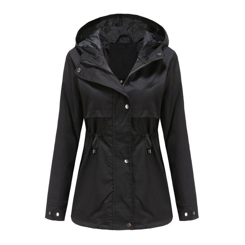 Women's Clothing New Raincoat Mid-length Jacket Hooded Thin Windbreaker _voghion.com
