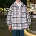 Checkered woolen coat men's autumn new loose trendy brand lazy style jacket spring and autumn trendy clothes_voghion.com
