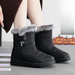 2024 New Plush Snow Boots Women's Wide Velcro Mid Top Casual Shoes Waterproof Women's Cotton Boots_voghion.com