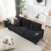 83.86'Corduroy Fabric Sofa,Modern Compressed Couch,3-Seater Sofa, Furniture For Living Room,Bedroom,office ,Black_voghion.com