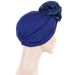 Neuer mehrfarbiger Turbanhut aus Satin mit Blumenapplikation_voghion.com