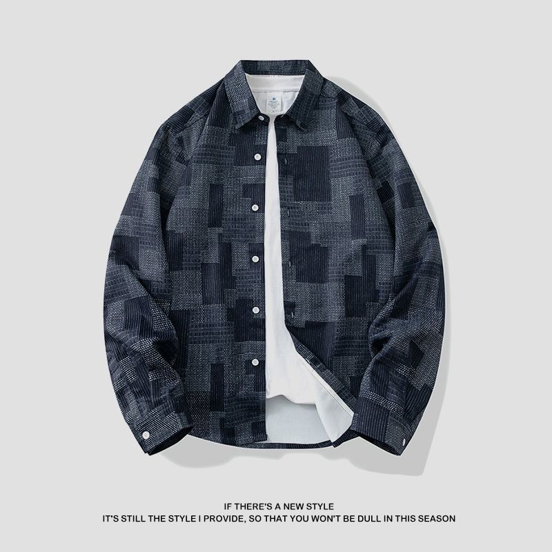 Printed Jacket Men's Autumn New Hong Kong Style Trendy Brand Loose Student Large Size Loose Coat Top Spring And Autumn Fashion_voghion.com