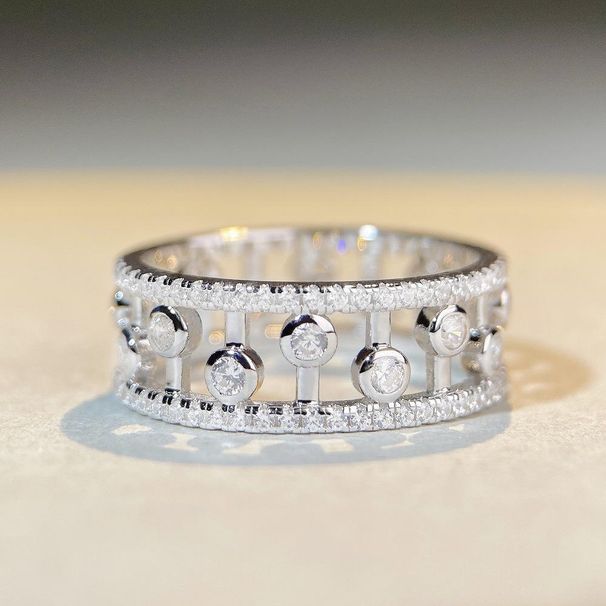 Anello da donna in argento Sterling S925 con diamanti incastonati, semplice, con peperoncino traforato e gocce d'acqua, nota lacrimale_voghion.com