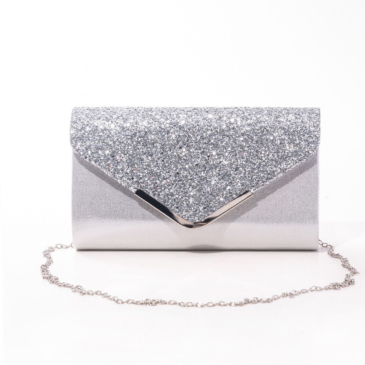 Borse da donna Nuova moda Borsa da banchetto in PU all'ingrosso Borsa a tracolla con paillettes glitterate Borsa a tracolla con catena semplice Temperamento_voghion.com