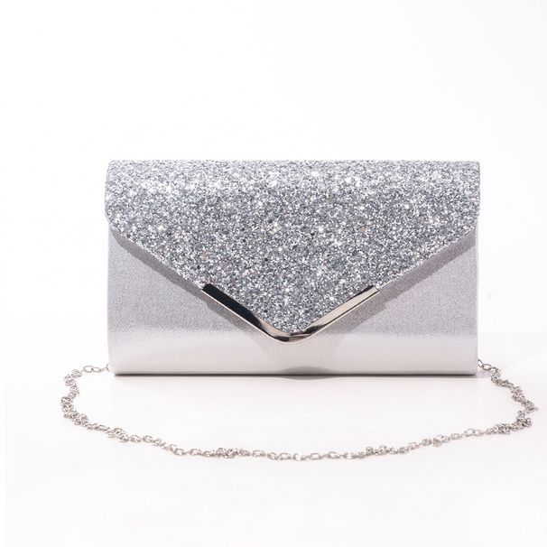 Borse da donna Nuova moda Borsa da banchetto in PU all'ingrosso Borsa a tracolla con paillettes glitterate Borsa a tracolla con catena semplice Temperamento_voghion.com