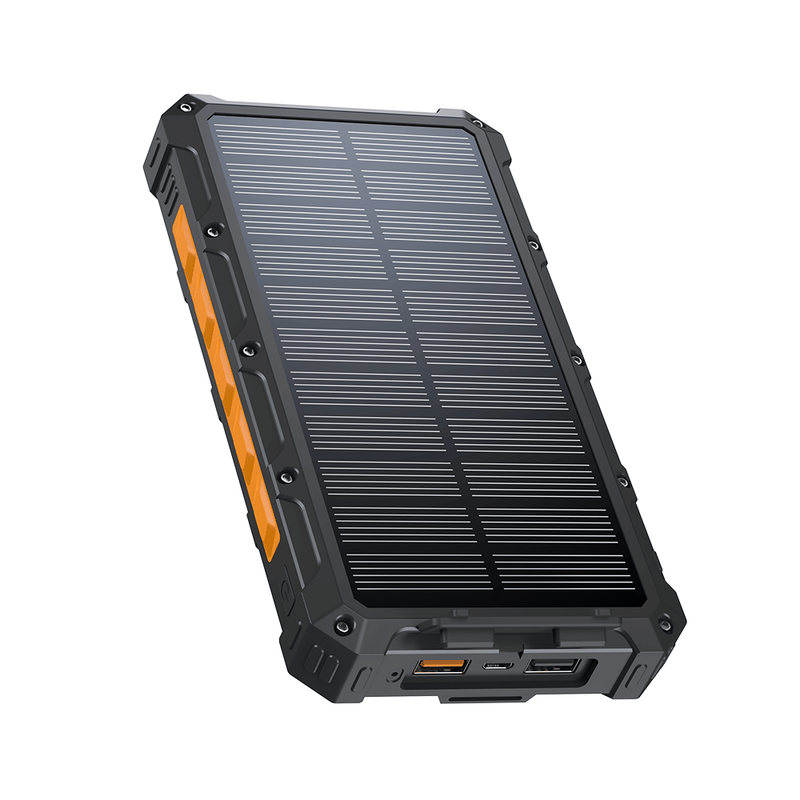 Power Bank Wireless Charger 20000mAh Fast Charging Power Bank For All Mobile Devices, Solar Portable Charger With Dual Flashlights, Carabiner_voghion.com