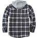 Flannel Shirt Jacket Men's Wool Hoodie Sherpa Lining Plaid Button-Down Sweatshirt For Fall/Winter_voghion.com