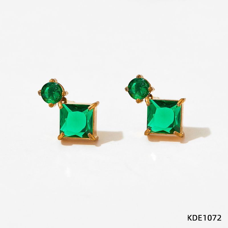 Schmuckset für Damen – Trio aus Ohrringen, Halskette und Armband aus Edelstahl mit quadratischen Kristallen, modernes minimalistisches Design für alltägliche Eleganz_voghion.com
