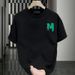 Men's Clothing 2025 High End And Niche Round Neck Light Luxury Men's Short Sleeved Pure Cotton Fashion Label Printed Youth T-shirt Trend_voghion.com