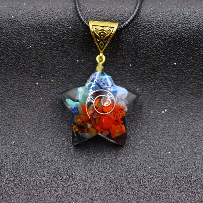 Collana con ciondolo in pietra curativa dei 7 chakra - Gioiello energetico in cristallo naturale per yoga e meditazione con catena regolabile da 45 cm, regalo spirituale perfetto._voghion.com