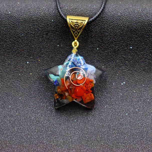 Collana con ciondolo in pietra curativa dei 7 chakra - Gioiello energetico in cristallo naturale per yoga e meditazione con catena regolabile da 45 cm, regalo spirituale perfetto._voghion.com