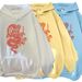 Autumn Winter New Candy Color Sweatshirt Couple Shirt Red Dragon Printed Pattern Hoodie_voghion.com
