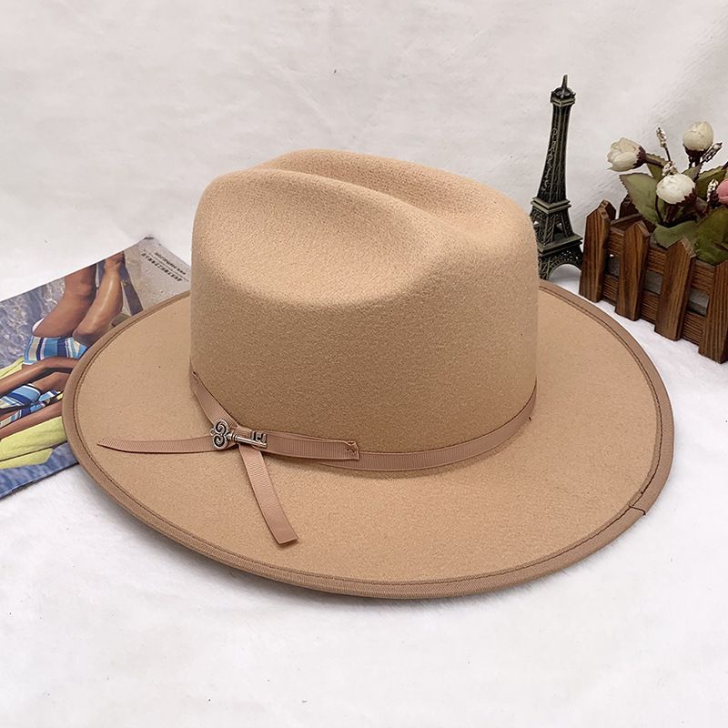 Holiday breathable warm fashion woolen jazz cowboy hat men's top hat_voghion.com