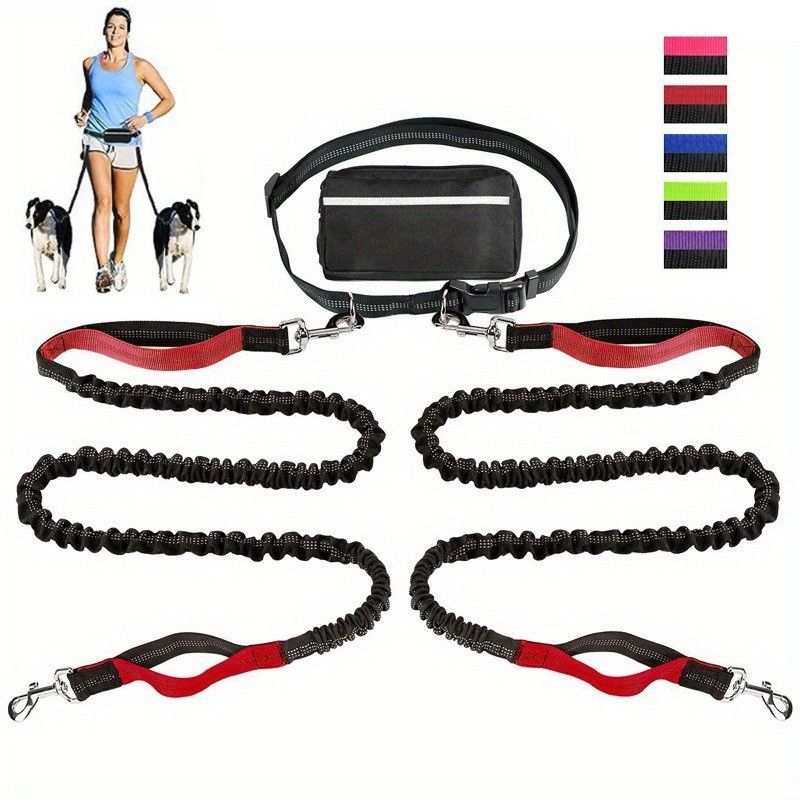 New Pet Traction Rope Set Reflective Night Running Sports Waist Bag_voghion.com