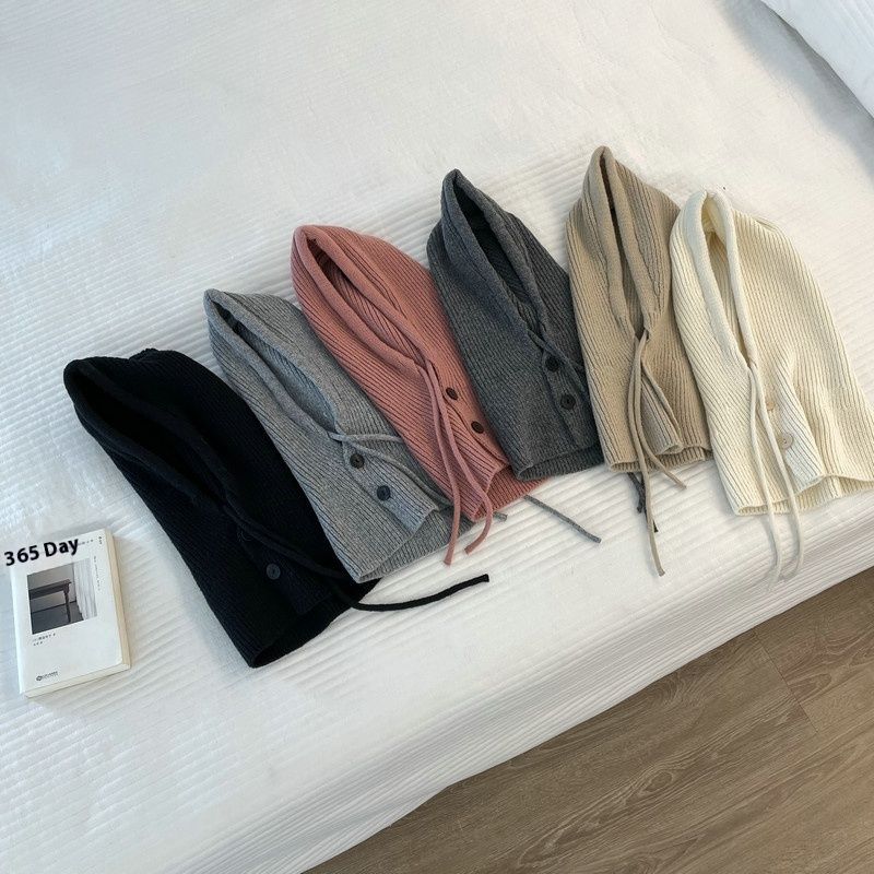 Balaklafa Women's Korean Winter Warm Scarf One Piece Ear Protector Knitted Wool Hat High End_voghion.com