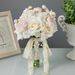 Mājas mēbeles Kāzu līgavu pušķi Rozā Augstas kvalitātes Rožu Pušķi Slāņaini Pušķi Foto Rekvizīti_voghion.com