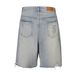 Men's Clothing National Trend High Street Washed Distressed Rhinestone Worn Denim Shorts Unisex Loose Wide Leg Straight Trousers_voghion.com