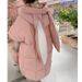 Children's Winter Cotton-padded Jacket For Boys And Girls Rabbit Ears Hooded With Rotator Sleeve Medium Long Cotton-padded Coat_voghion.com