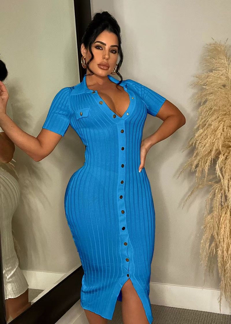 Women's Clothing Long Tassel Elastic Knitted Large Ribbed Dress_voghion.com