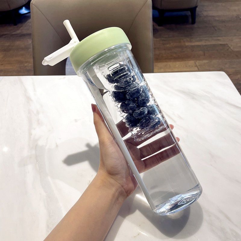 Nuova cannuccia di plastica di grande capacità, tazza da tè unisex per studenti, semplice e di alta qualità, con motivo a fiori e frutta._voghion.com