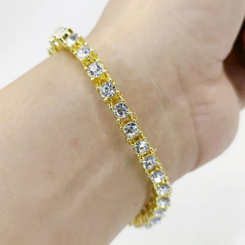 5mm Diamond-Encrusted Tennis Men's Alloy Hip-Hop Cuban Chain_voghion.com
