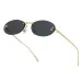 Fashion 2024 Cat Eye Female Outdoor Shopping Rimless Driving Glasses Retro Brief Oval Sunglasses Okulos_voghion.com