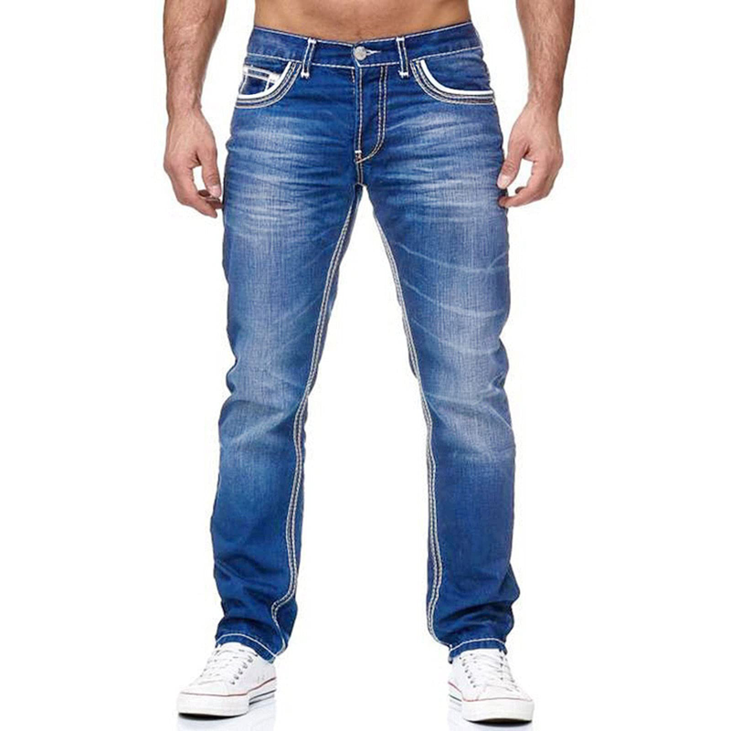 Kiváló Minőségű Férfi Slim Fit Dupla Vonalú Arany Klasszikus Három Színű Farmernadrág Új Stílusban_voghion.com