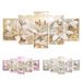 Golden Lily Fünfteiliges hochauflösendes Inkjet-Dekorationsgemälde, rahmenloser Kern, Heimdekoration_voghion.com