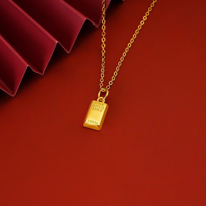 Ricchezza notturna di sabbia, mattoni, piccole barre d'oro, ciondolo, lega di ottone, simulazione, colore duraturo, accessori per_voghion.com