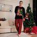 Christmas Fawn Snowflake plaid family Christmas print home suit set_voghion.com