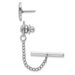 Kelly Waters Rhodium-plated Polished Rectangle Engravable Tie Tac With Safety Chain_voghion.com