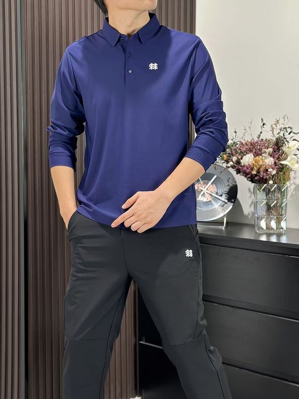 Polo da uomo nuova, casual, semplice, per pendolari, per attività all'aria aperta, senza tracce, integrata, a maniche lunghe_voghion.com