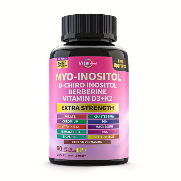 Vitamin D3+K2 Supplement With Inositol Berberine - Metabolic Hormone Balance, 2-Year Shelf Life, Plant-Based 3-in-1_voghion.com