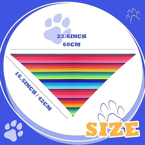 Meksika Köpeği Üçgen Evcil Hayvan Hasır Şapka Çizgili Atkı Seti_voghion.com