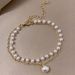 Bohemian Vintage Ethnic Beach Vacation Female Women Bracelet Set Simple And Stylish Versatile Pearl Chain Bracelet_voghion.com