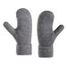 Women's Plush And Thickened Knitted Gloves Double Layer Warm Ski Gloves Outdoor Cycling Mittens_voghion.com