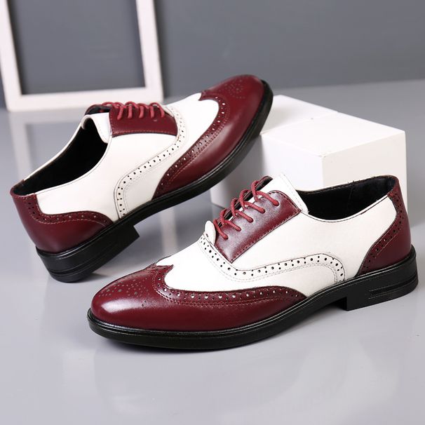 Men's Brogue Shoes Men's Oxford Formal Brogue Lace Up Leather _voghion.com