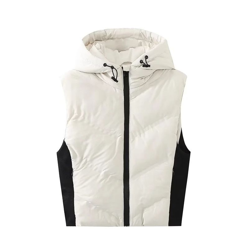 Chaqueta tipo chaleco de algodón con contraste de color para mujer, nueva de verano 2024_voghion.com