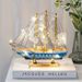 Smooth sailing model living room room, wine cabinet decoration, birthday gift, female wooden craft boat man_voghion.com
