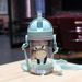 350ml Kids Drinking Cup Feeding Bottle With Straw Gravity Ball Wide Caliber Bottle_voghion.com