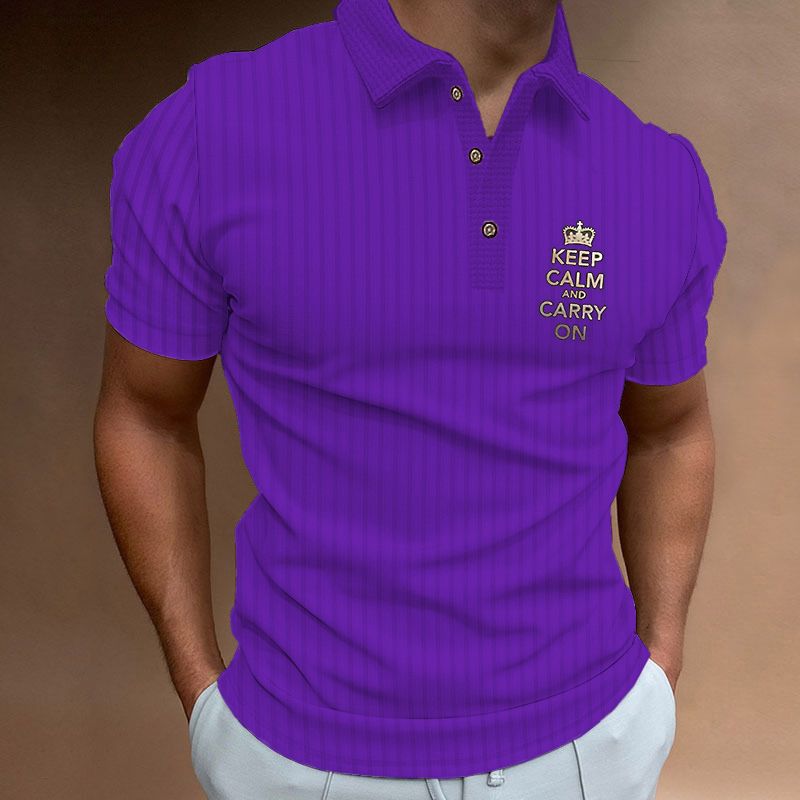 2023 estate nuova camicia POLO a maniche corte stampata con risvolto con cerniera T-shirt da uomo a righe da uomo_voghion.com