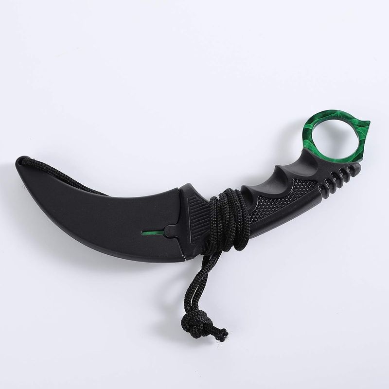 Karambit Knife Trainer - Stainless Steel Practice Training Knife With Sheath For Beginner - 100% Safe Trainer Tool (Green)_voghion.com