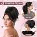 Ponytail extensions, claw clip straight bun Messy bun 25cm105g with flexible wire hair piece_voghion.com